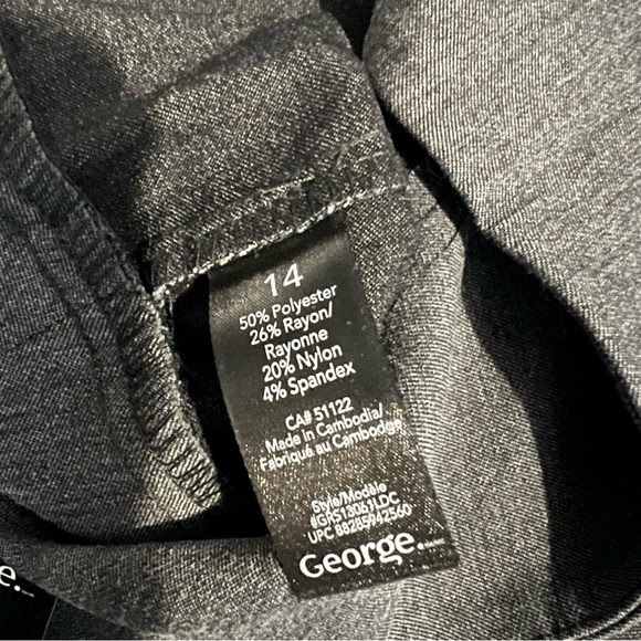 NEW George Charcoal / Gray Rayon Blend Pencil / Midi Skirt Womens Plus Size 14 - Picture 4 of 7